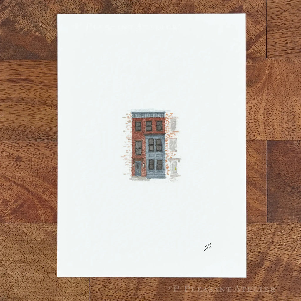 10th Avenue Brownstone South Slope 5 x 7 inch fine art print by P. Pleasant Atelier with Art