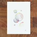 Rainbow Bubbles fine art print by P. Pleasant Atelier with Fairy Magic Art bubbles on white paper