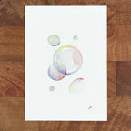 Rainbow Bubbles fine art print by P. Pleasant Atelier with Fairy Magic Art bubbles on white paper