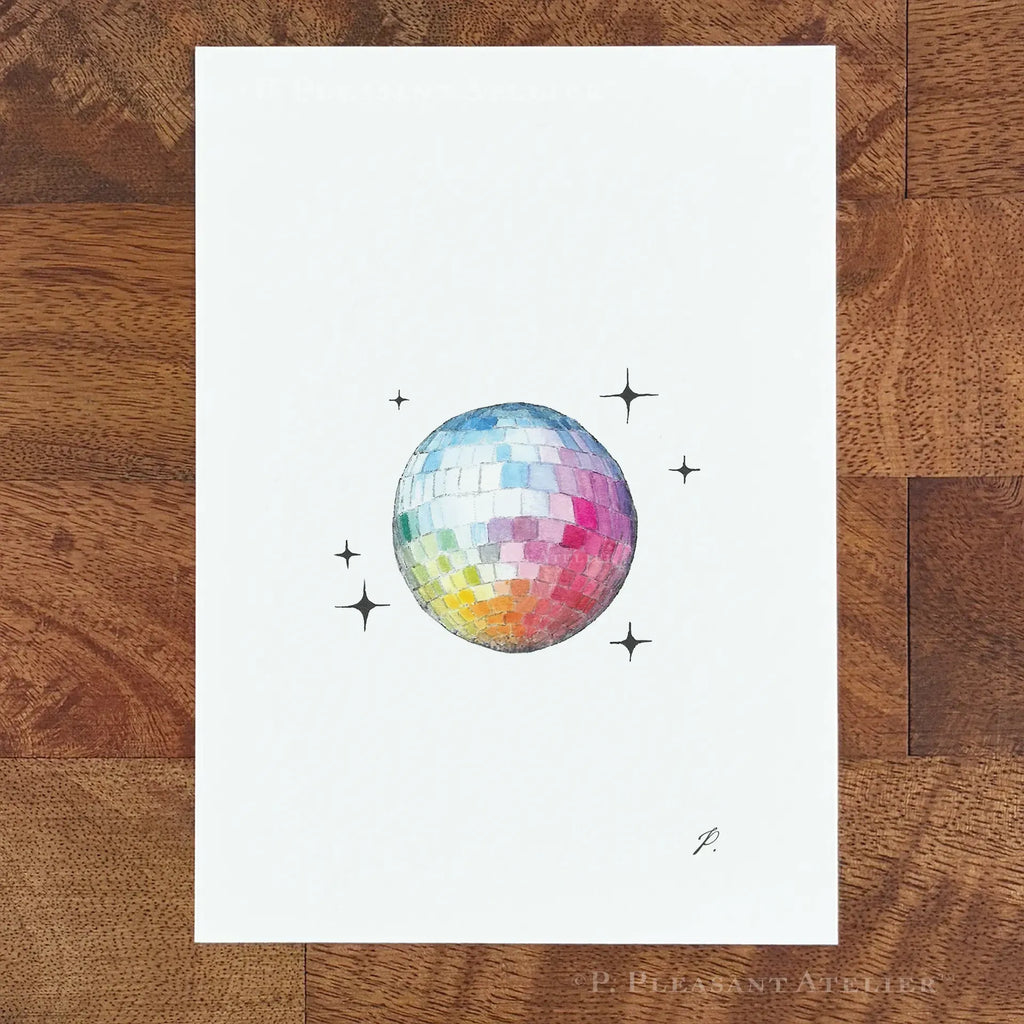 Disco Ball 5 x 7 inch fine art print by P. Pleasant Atelier with Art Fairy Magic disco ball