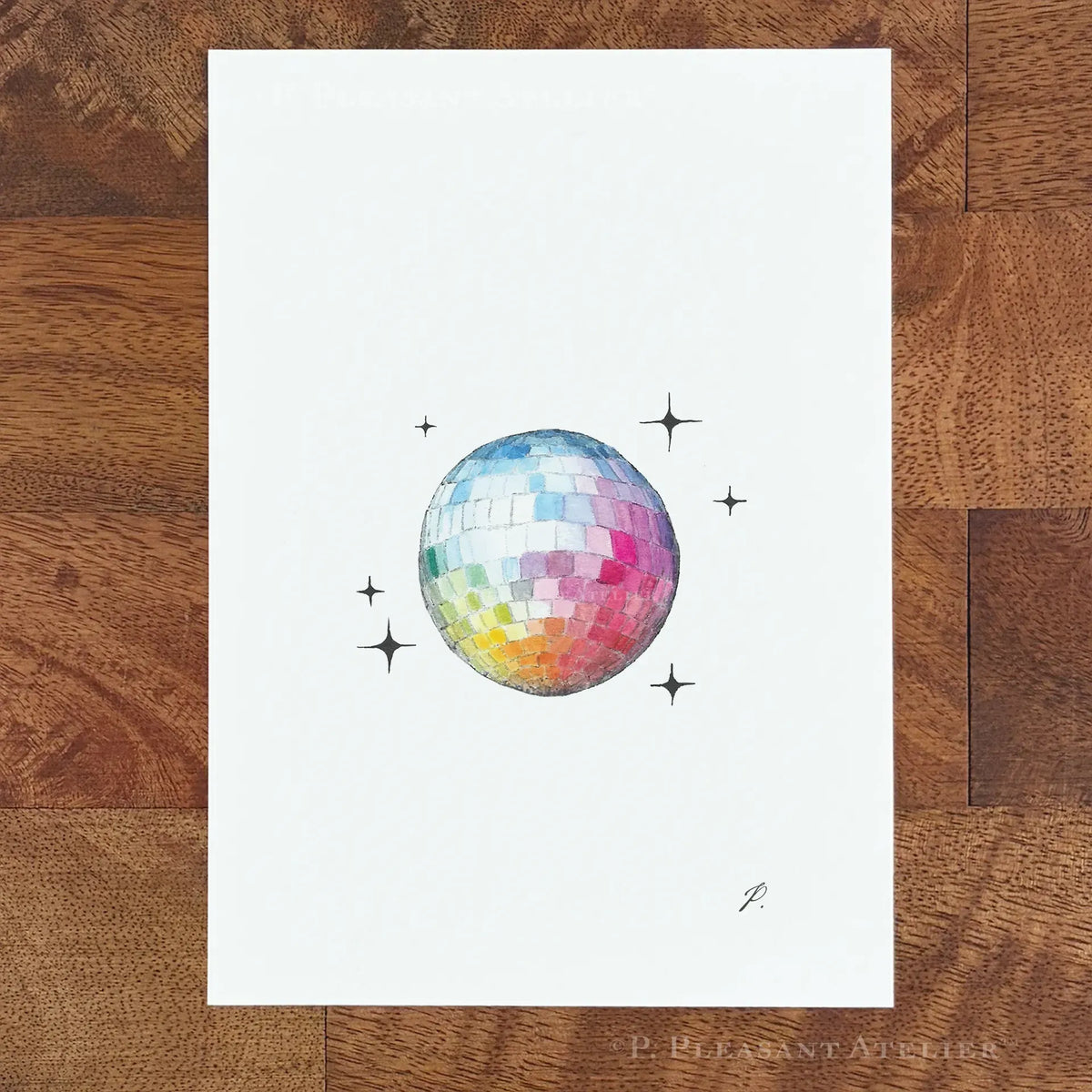 Disco Ball 5 x 7 inch fine art print by P. Pleasant Atelier with Art Fairy Magic disco ball