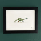 Viggo, the Rollerskatin' Brachiosaurus 5 x 7 inch fine art print by P. Pleasant Atelier with Magic Art