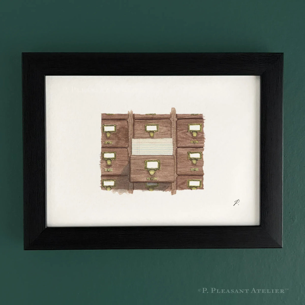 Card Catalogue 5 x 7 inch fine art print by P. Pleasant Atelier with Art Fairy Magic accents