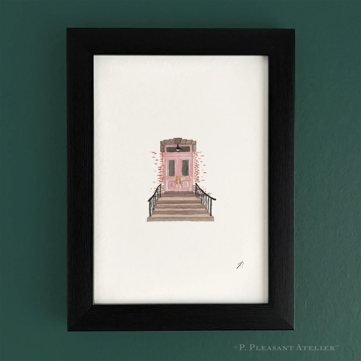 12th Avenue Brownstone South Slope by P. Pleasant Atelier fine art print with Art Fairy Magic details
