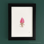 Jennifer 90s Icon P. Pleasant Atelier fine art print with Fairy Magic Art, framed in black on green wall