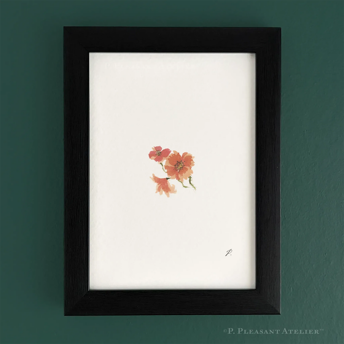 Muffy Poppy 5 x 7 inch fine art print by P. Pleasant Atelier with Fairy Magic Art flowers