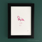 Flamingo 5 x 7 inch fine art print by P. Pleasant Atelier with Fairy Magic Art accents