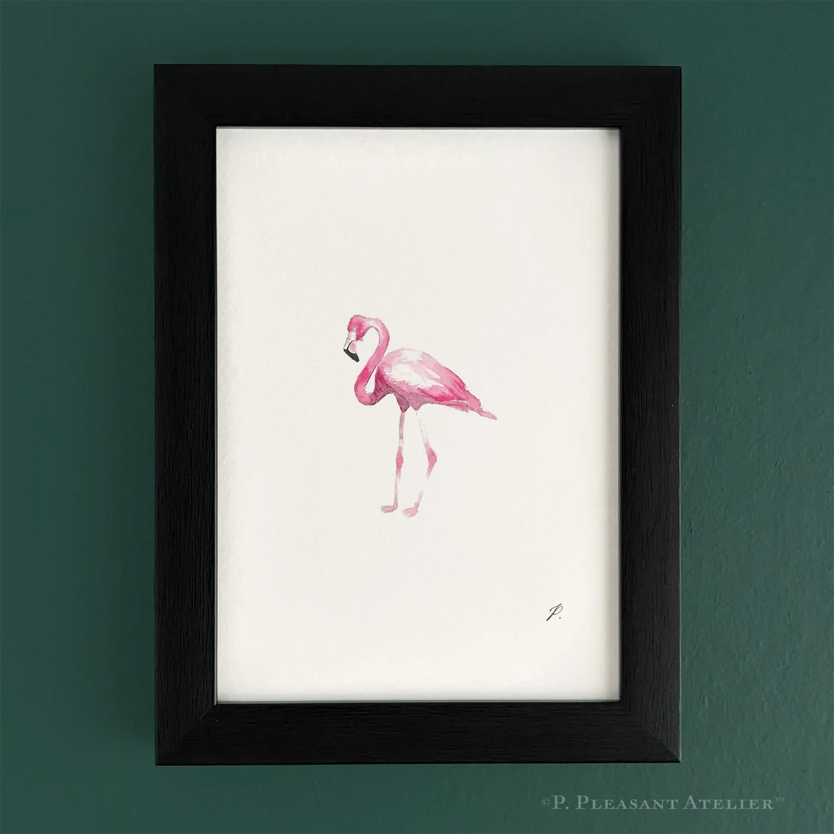 Flamingo 5 x 7 inch fine art print by P. Pleasant Atelier with Fairy Magic Art accents