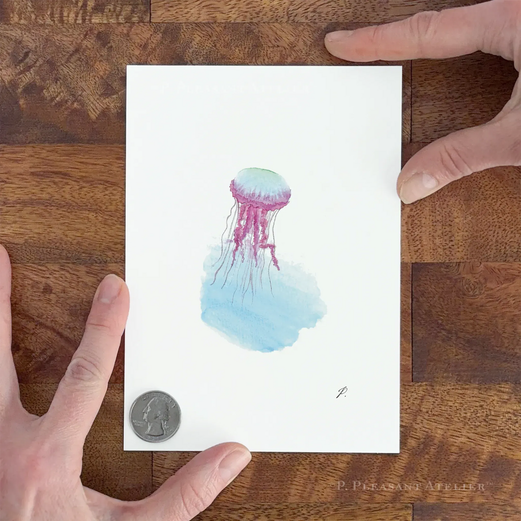 Jellyfish 5 x 7 inch fine art print by P. Pleasant Atelier with Fairy Magic Art jellyfish
