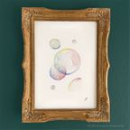 Rainbow Bubbles 5 by 7 inch fine art print by P. Pleasant Atelier with Art Fairy Magic motifs