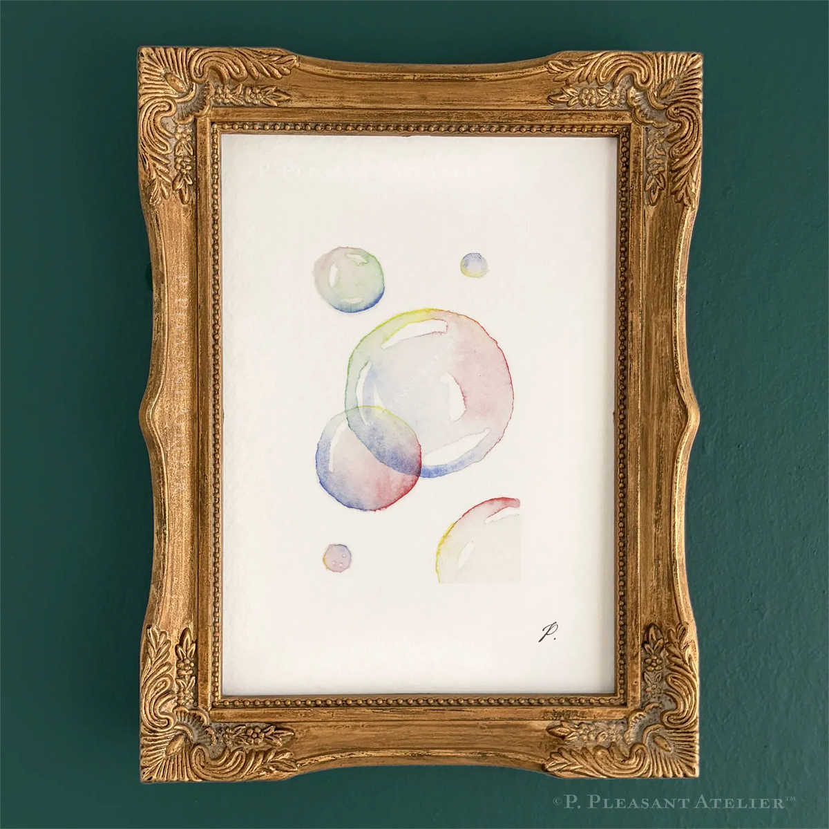 Rainbow Bubbles 5 by 7 inch fine art print by P. Pleasant Atelier with Art Fairy Magic motifs