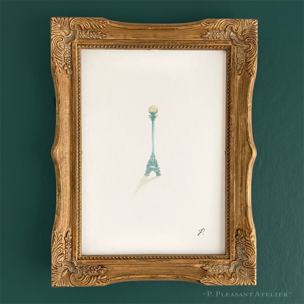 Lamp Post Prospect Park 5 x 7 inch fine art print by P. Pleasant Atelier with gold Art Fairy Magic