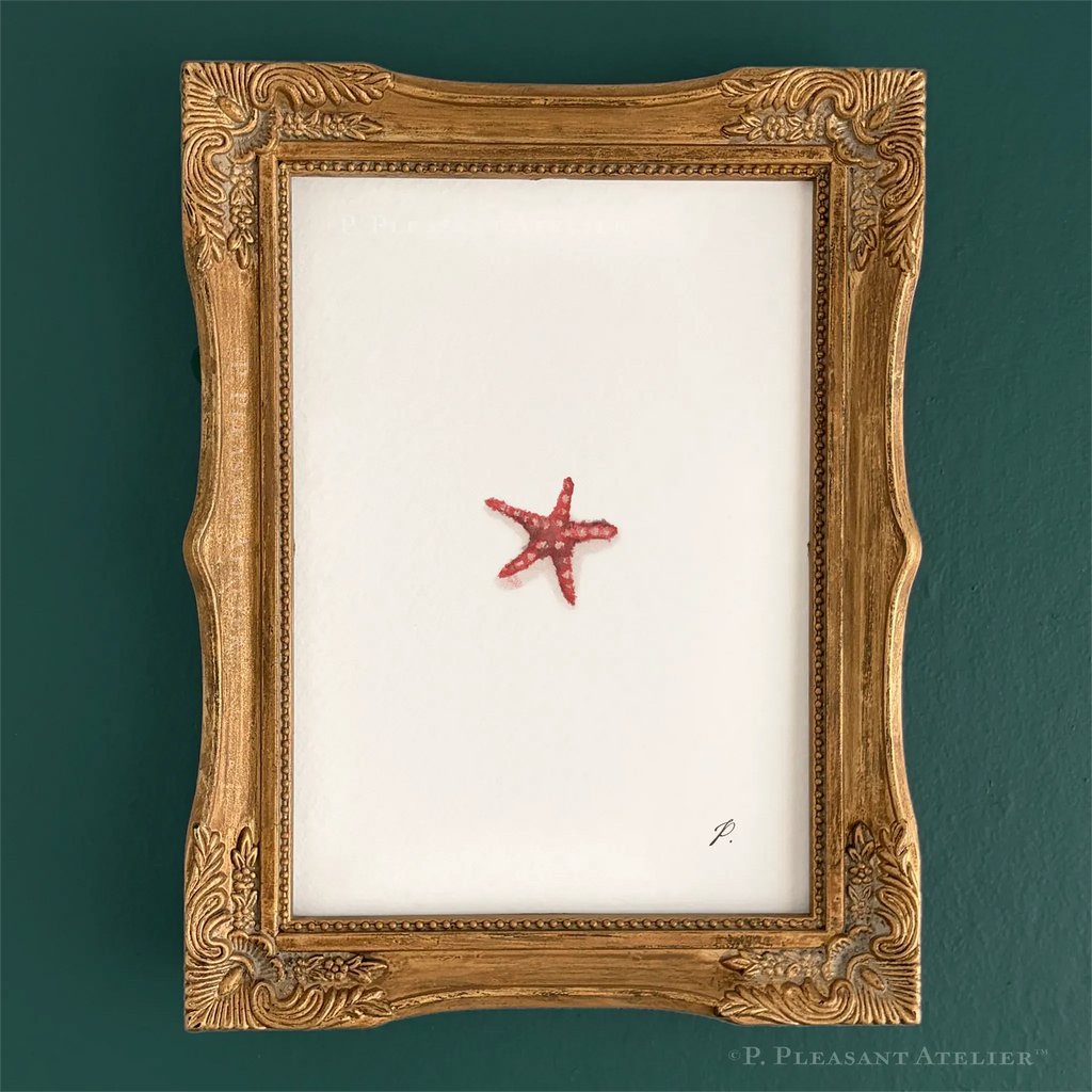 Zesty Red 5 x 7 inch fine art print by P. Pleasant Atelier with Fairy Magic Art and a starfish