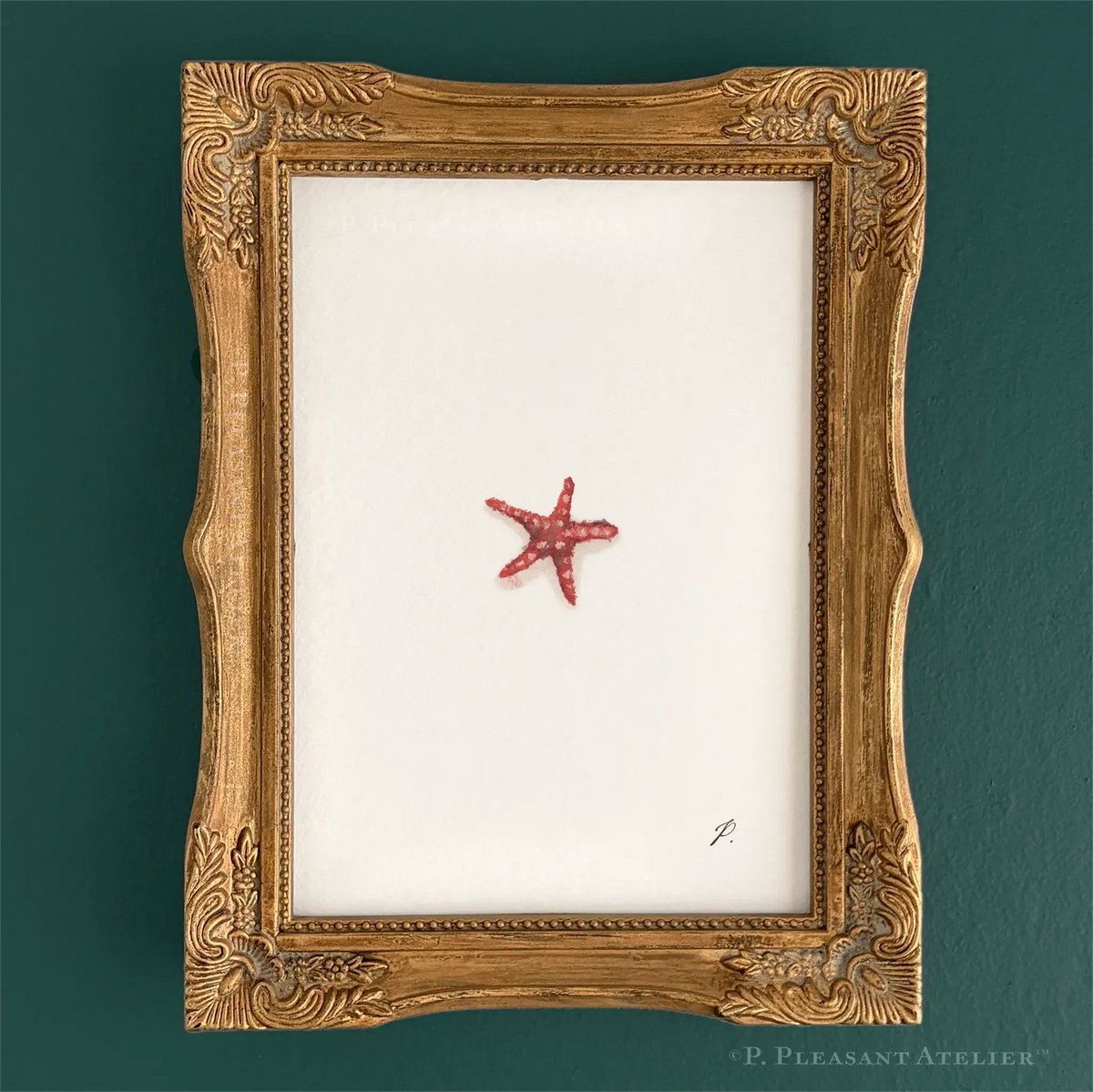 Zesty Red 5 x 7 inch fine art print by P. Pleasant Atelier with Fairy Magic Art and a starfish
