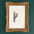 Rosie, the OG Telegrapher 5 x 7 inch fine art print by P. Pleasant Atelier with gold Fairy Magic Art
