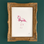 Flamingo 5 x 7 inch fine art print by P. Pleasant Atelier with Fairy Magic Art flamingo illustration