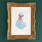 Jellyfish 5 x 7 inch fine art print by P. Pleasant Atelier with Art Fairy Magic accents