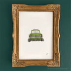 Happiest Car Brooklyn by P. Pleasant Atelier fine art print, gold Fairy Magic style in vintage frame