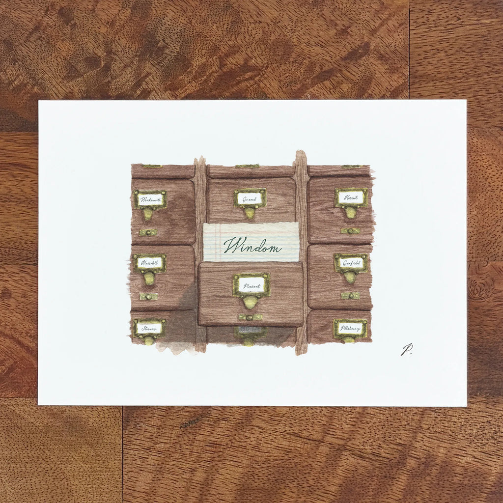 "Card Catalogue (Windom)" – 5 x 7" Fine Art Print