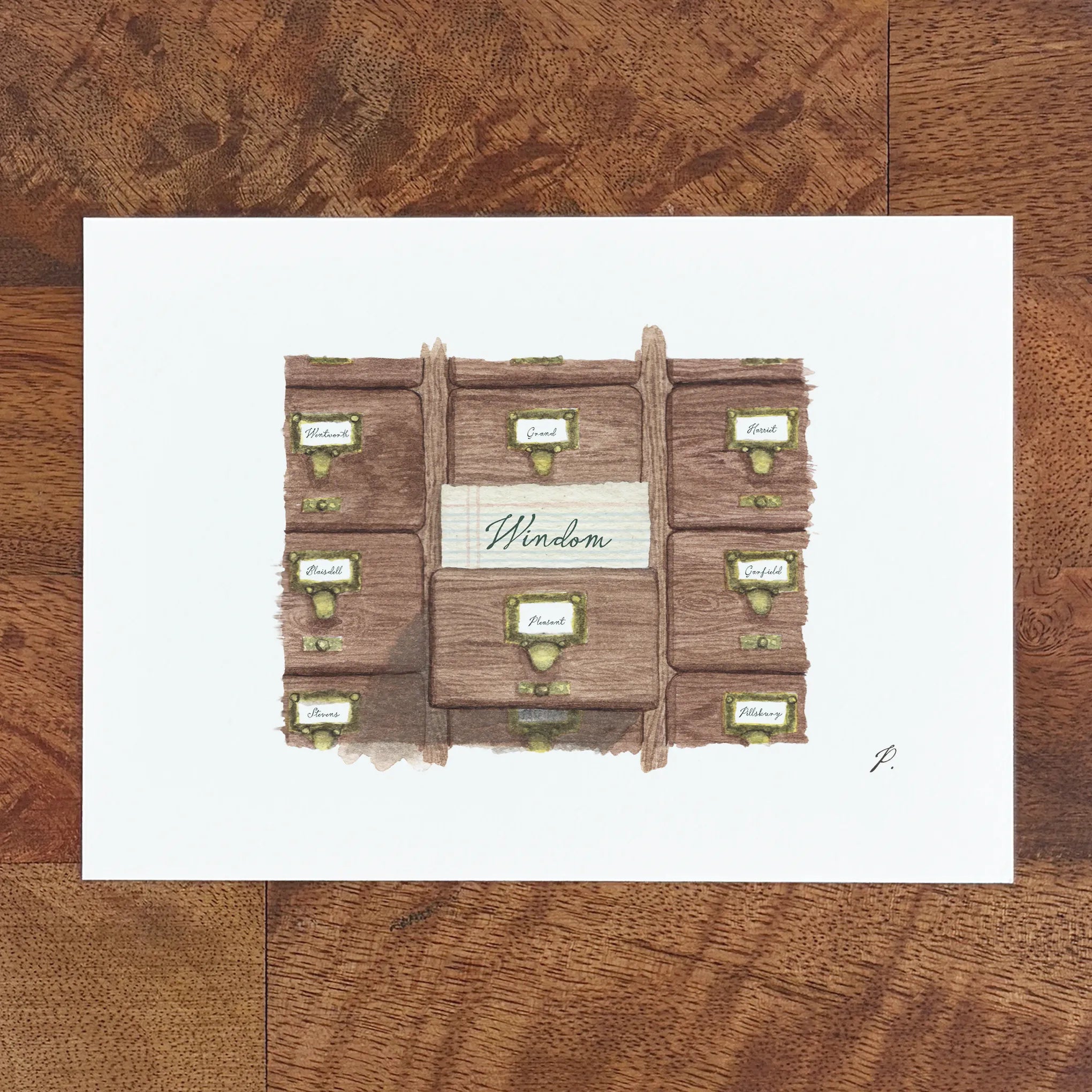 "Card Catalogue (Windom)" – 5 x 7" Fine Art Print