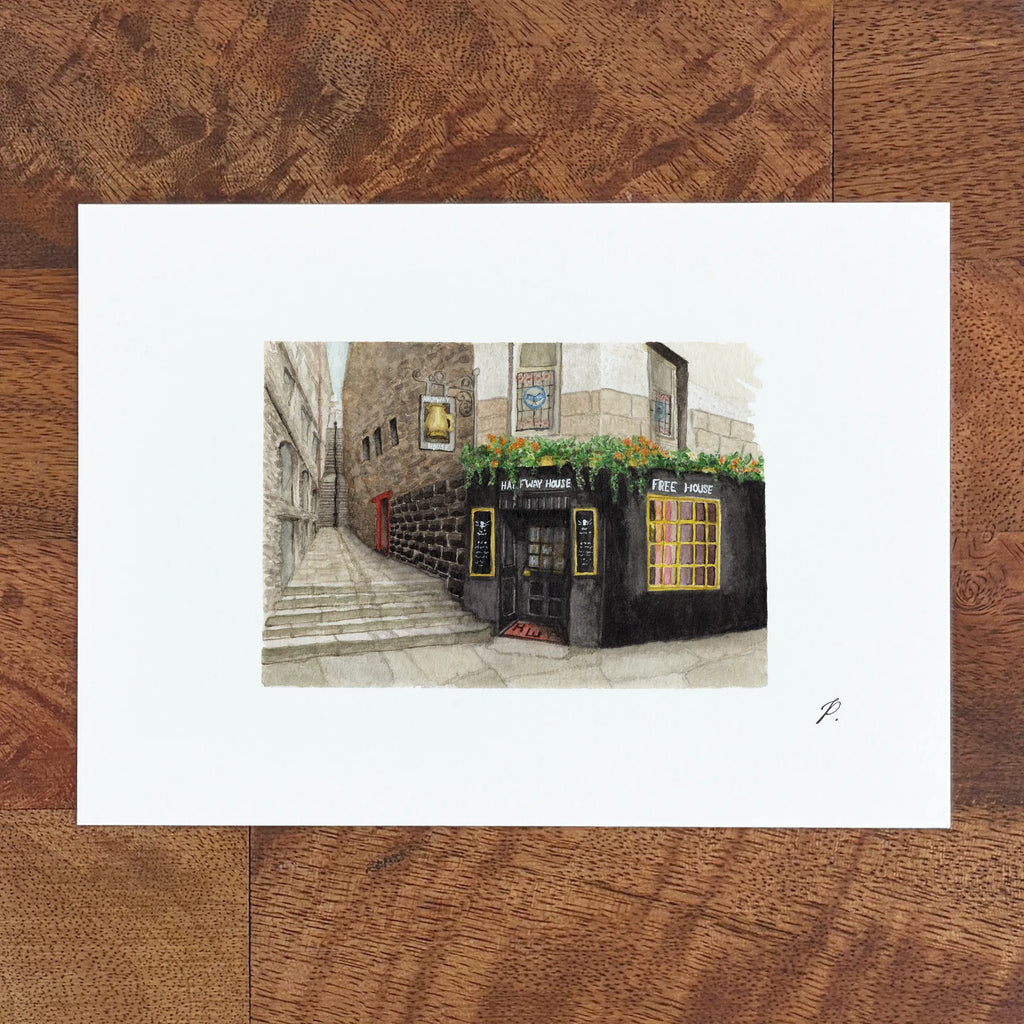 "Halfway House Pub (Edinburgh)" – 5 x 7" Fine Art Print