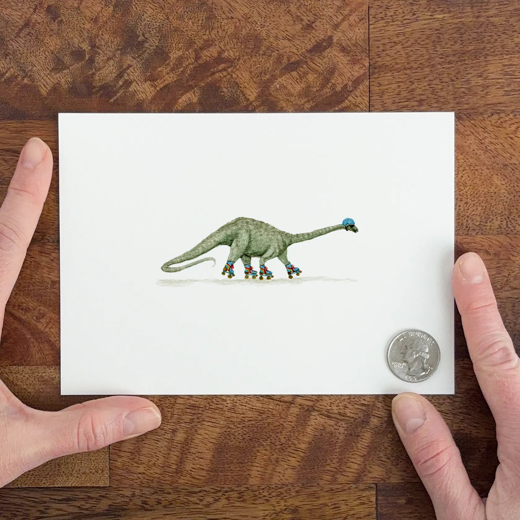 "Viggo, the Rollerskatin’ Brachiosaurus" – 5 x 7" Fine Art Print