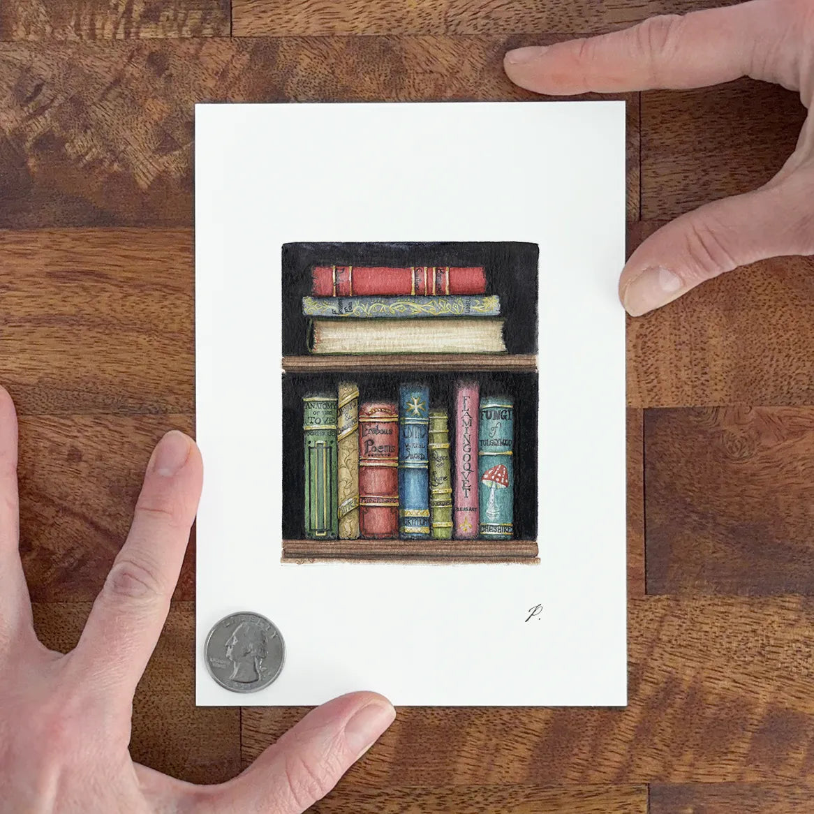 "Callow, Callay (Bookshelf)" – 5 x 7" Fine Art Print