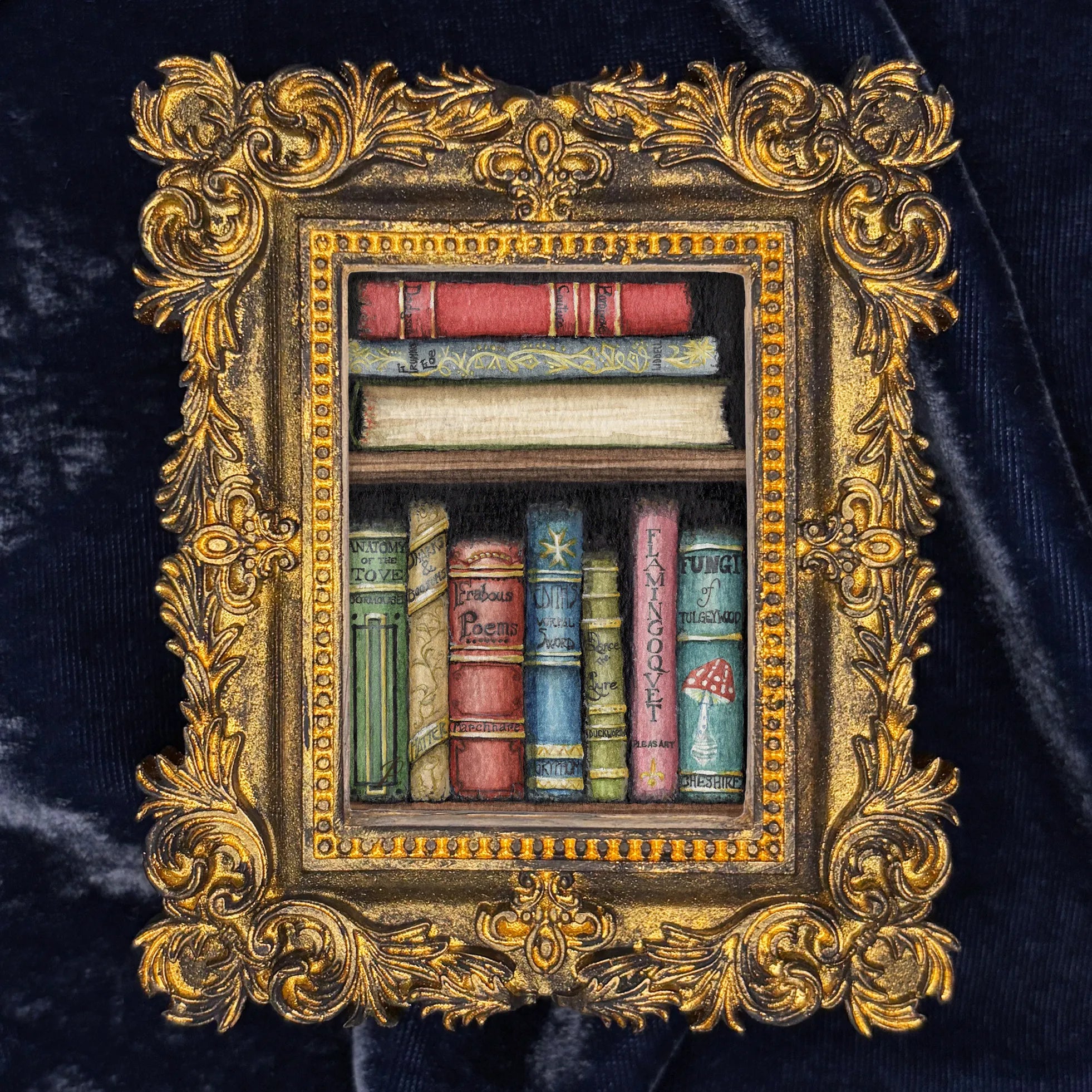 "Callow, Callay (Bookshelf)" – Framed Masterpiece